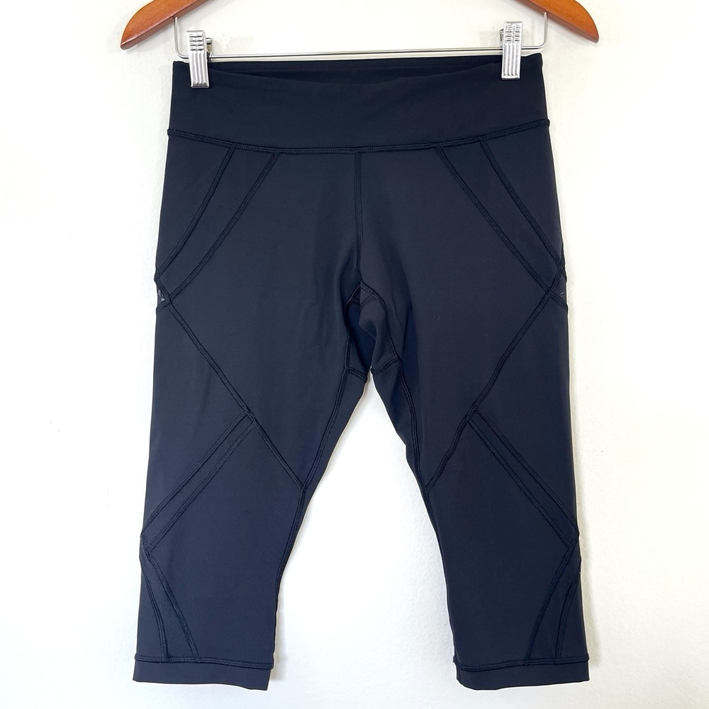 Lululemon Crop Leggings Size 6 Black  Cool To Street Hidden Pocket Yoga Gym